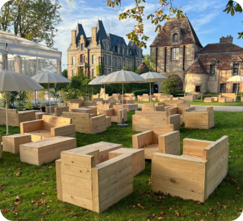 Fauteuils bois Chambord